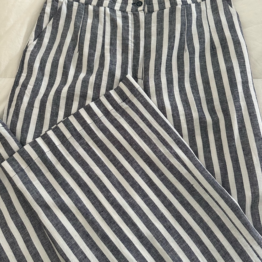 Striped Gray Women’s Wide Leg Pants
